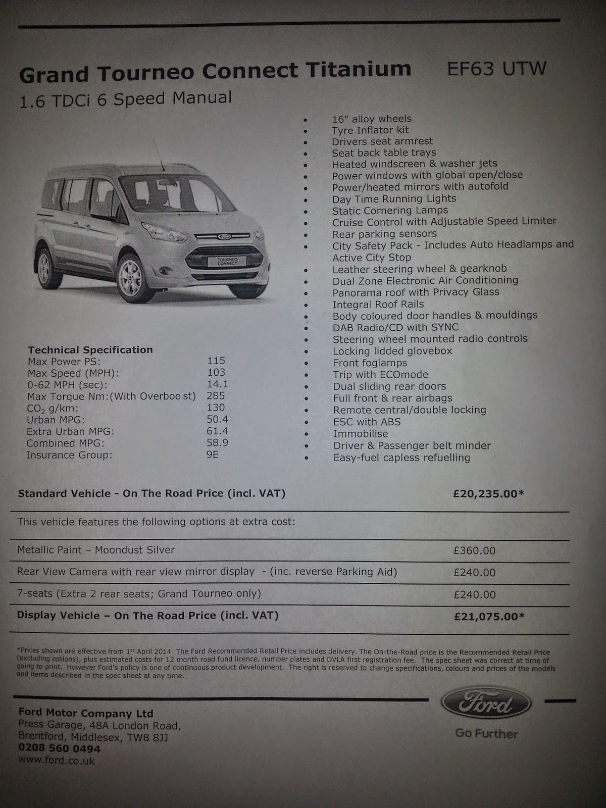 Ford Tourneo Connect dimensions, boot space and similars