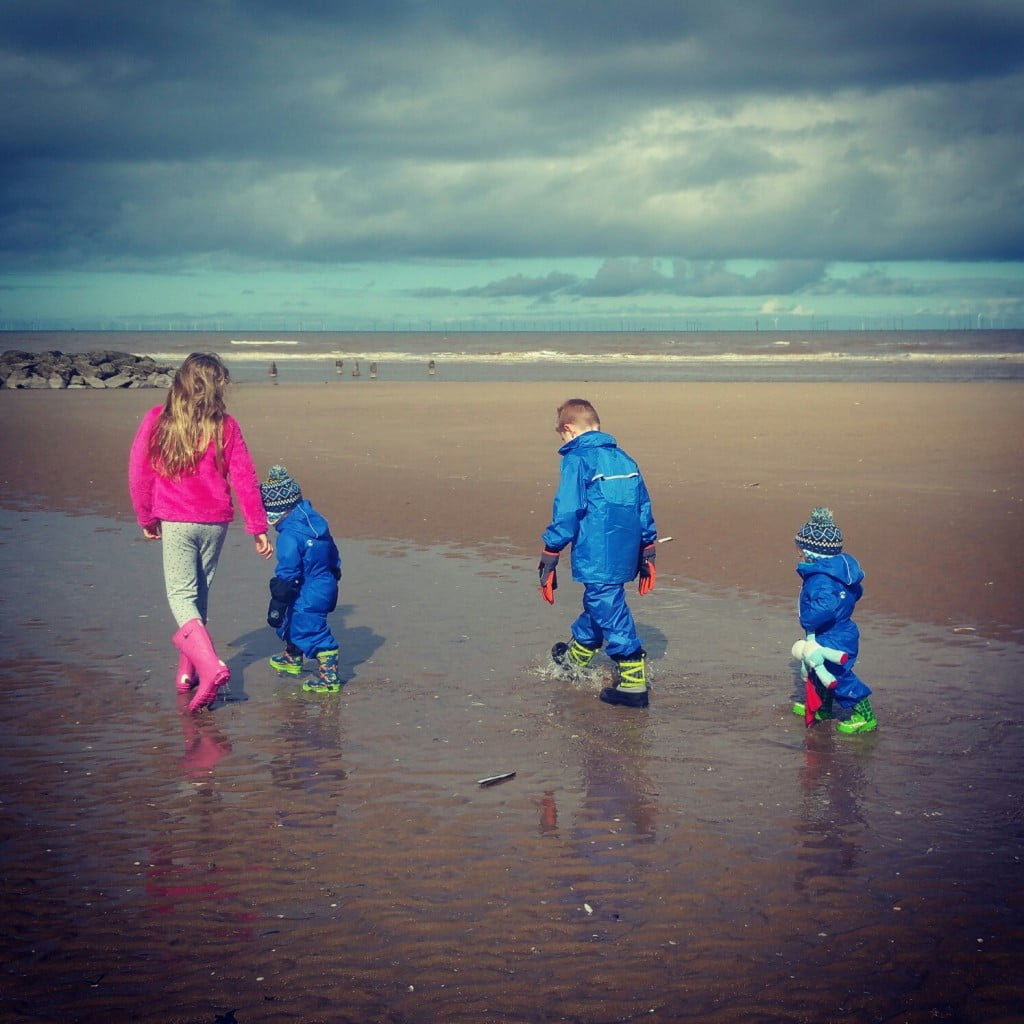 children on beach