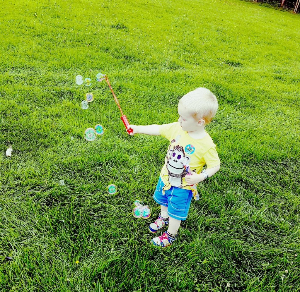 playing with bubbles 