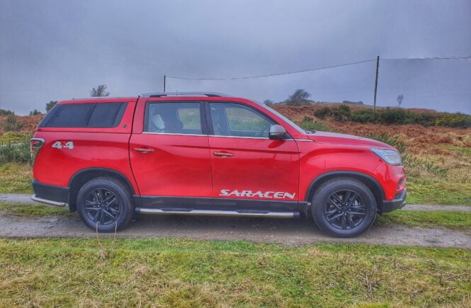 red pick up truck